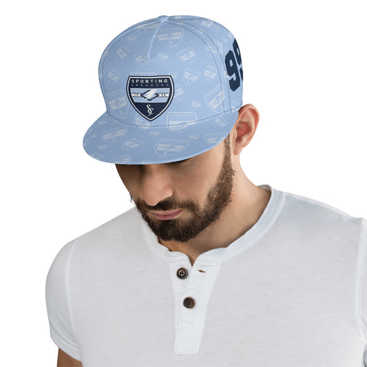 Custom: Flat Bill Hat Sporting AR Crest (Light Blue) Pattern [#SAR5000184]